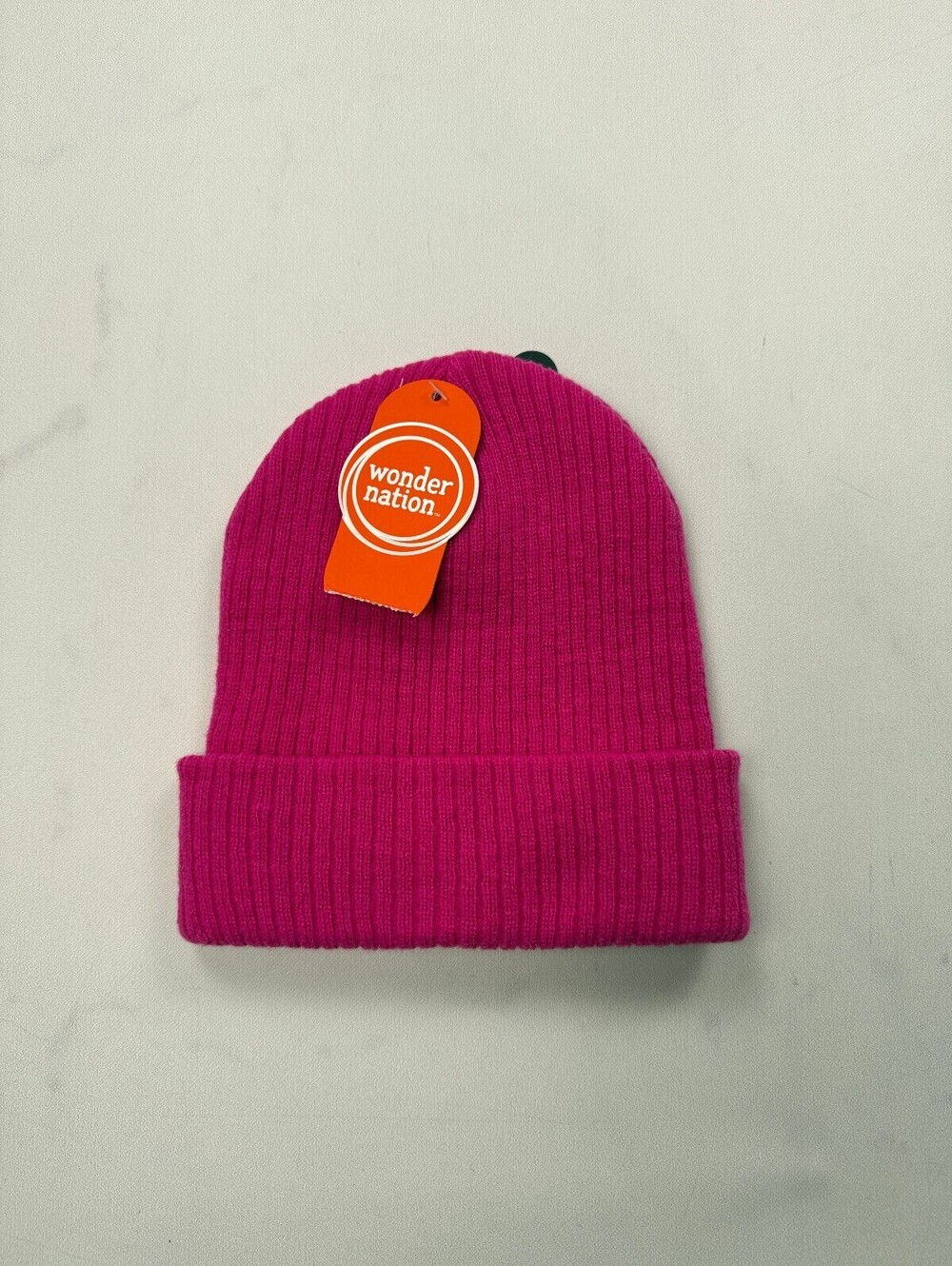 Wonder Nation Knit Hat Beanie Hot Pink Modern Statement Piece - Girls One Size